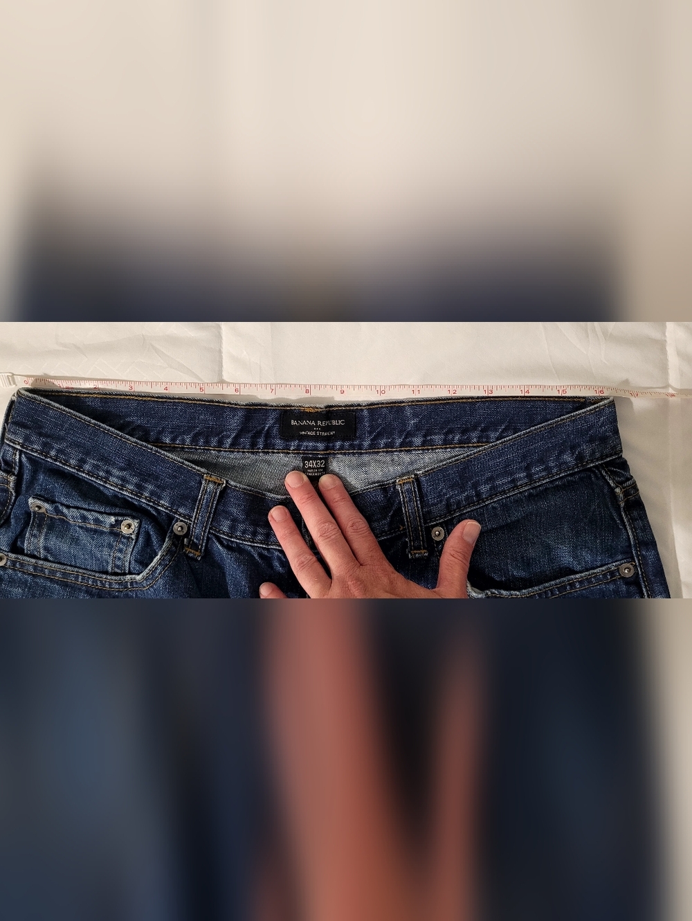 Banana Republic, Vintage Straight, Medium Wash Jeans, Fits Like 33x30. - Picture 6 of 16